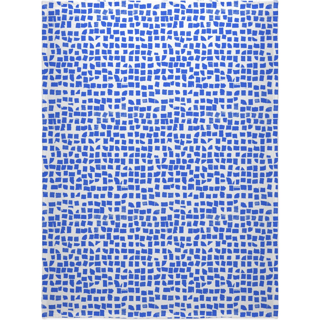 Blue Check Blanket, Fleece, 60x80, Blue