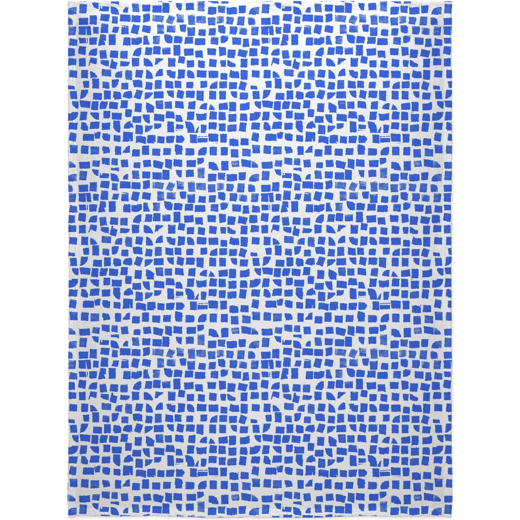 Blue Check Blanket, Fleece, 60x80, Blue, True Blue