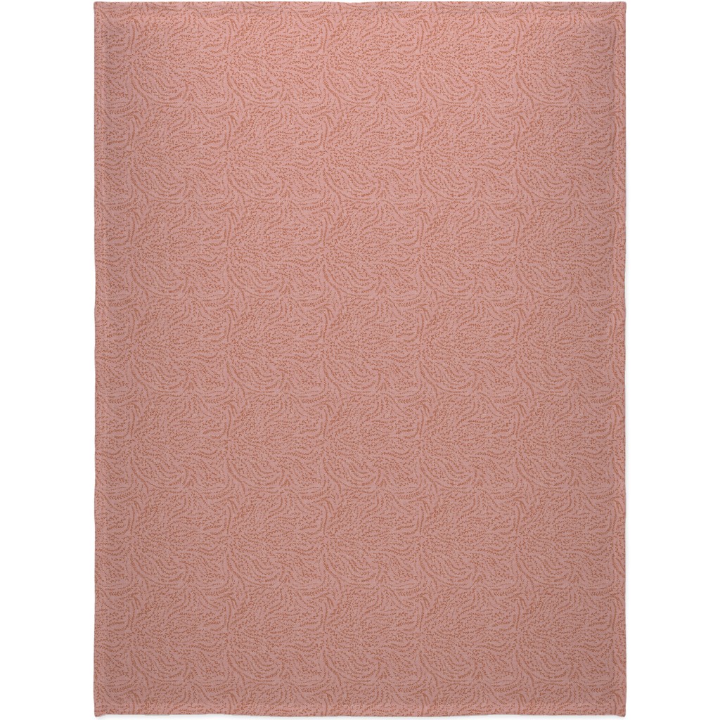 Notion - Fine Floral - Pink and Rust Blanket, Plush Fleece, 60x80, Pink