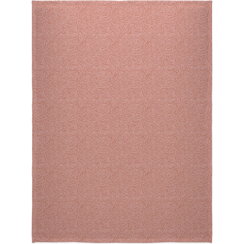 Notion - Fine Floral - Pink and Rust Blanket, Plush Fleece, 60x80, Pink