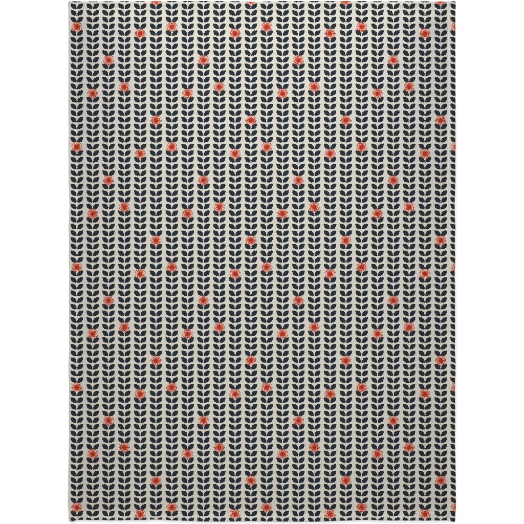 Scandinavian Climbing Vines - Neutral Blanket, Plush Fleece, 60x80, Beige, Pearl