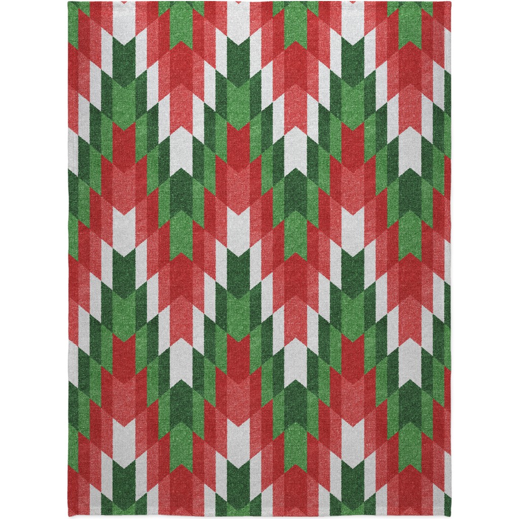 Christmas Cheer - Red, White and Green Blanket, Plush Fleece, 60x80, Multicolor