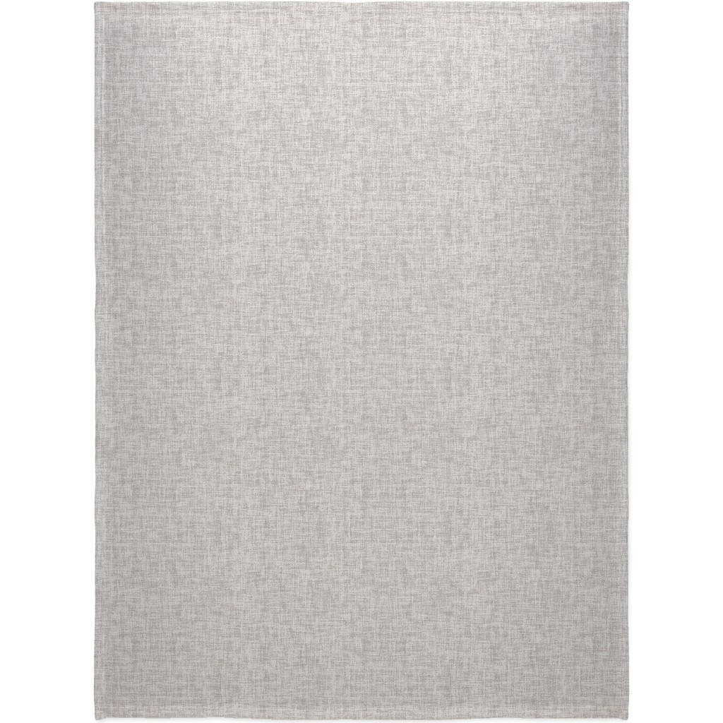Vintage Linen Blanket, Plush Fleece, 60x80, Gray, Smoke