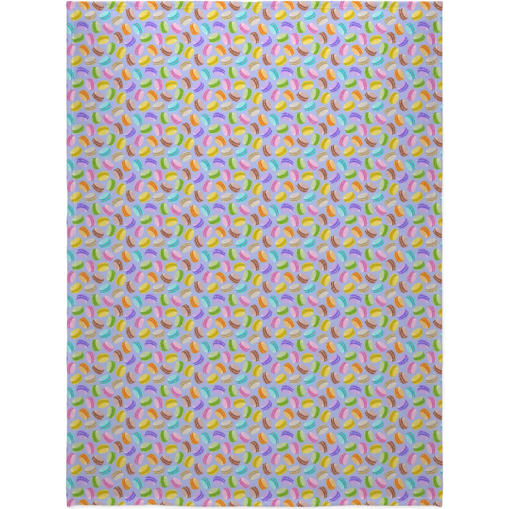 Pastel Macarons - Lavender Blanket, Plush Fleece, 60x80, Purple, Purple
