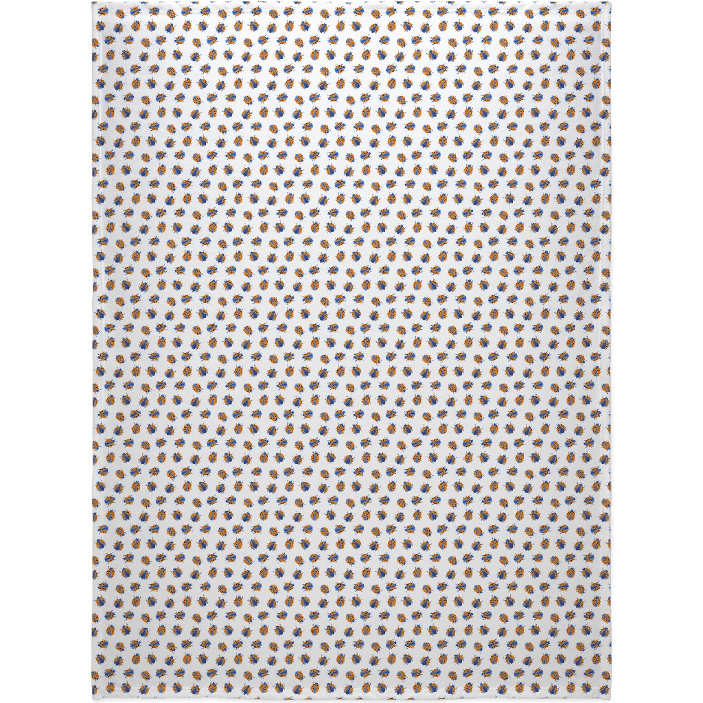 Classic Ladybugs Blanket, Plush Fleece, 60x80, Beige, Tan
