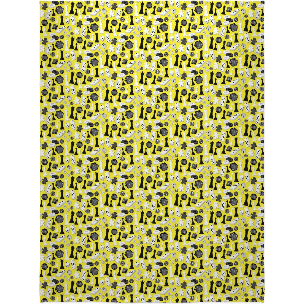 Game on Blanket, Plush Fleece, 60x80, Yellow
