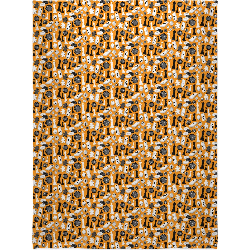 Game on Blanket, Plush Fleece, 60x80, Orange, Satsuma