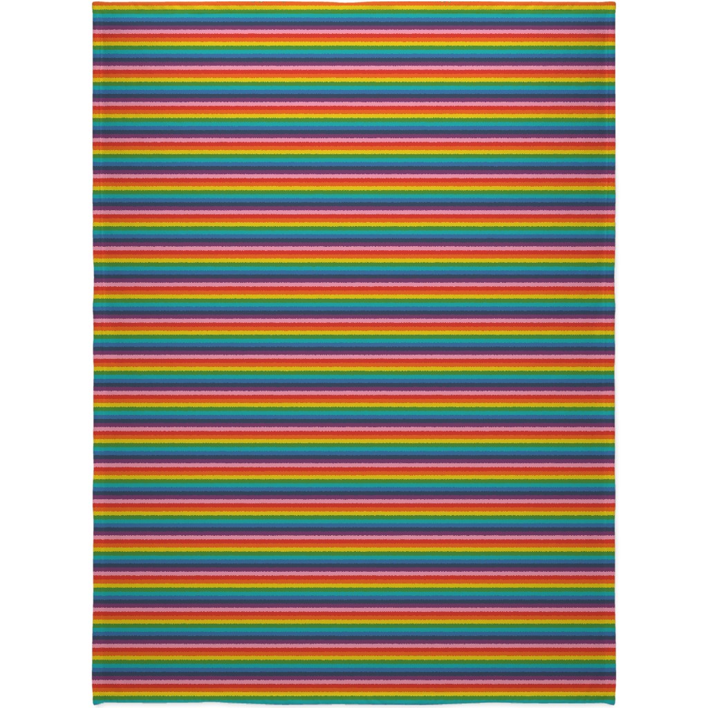 Colorful Live - Rainbow Stripe Blanket, Plush Fleece, 60x80, Multicolor