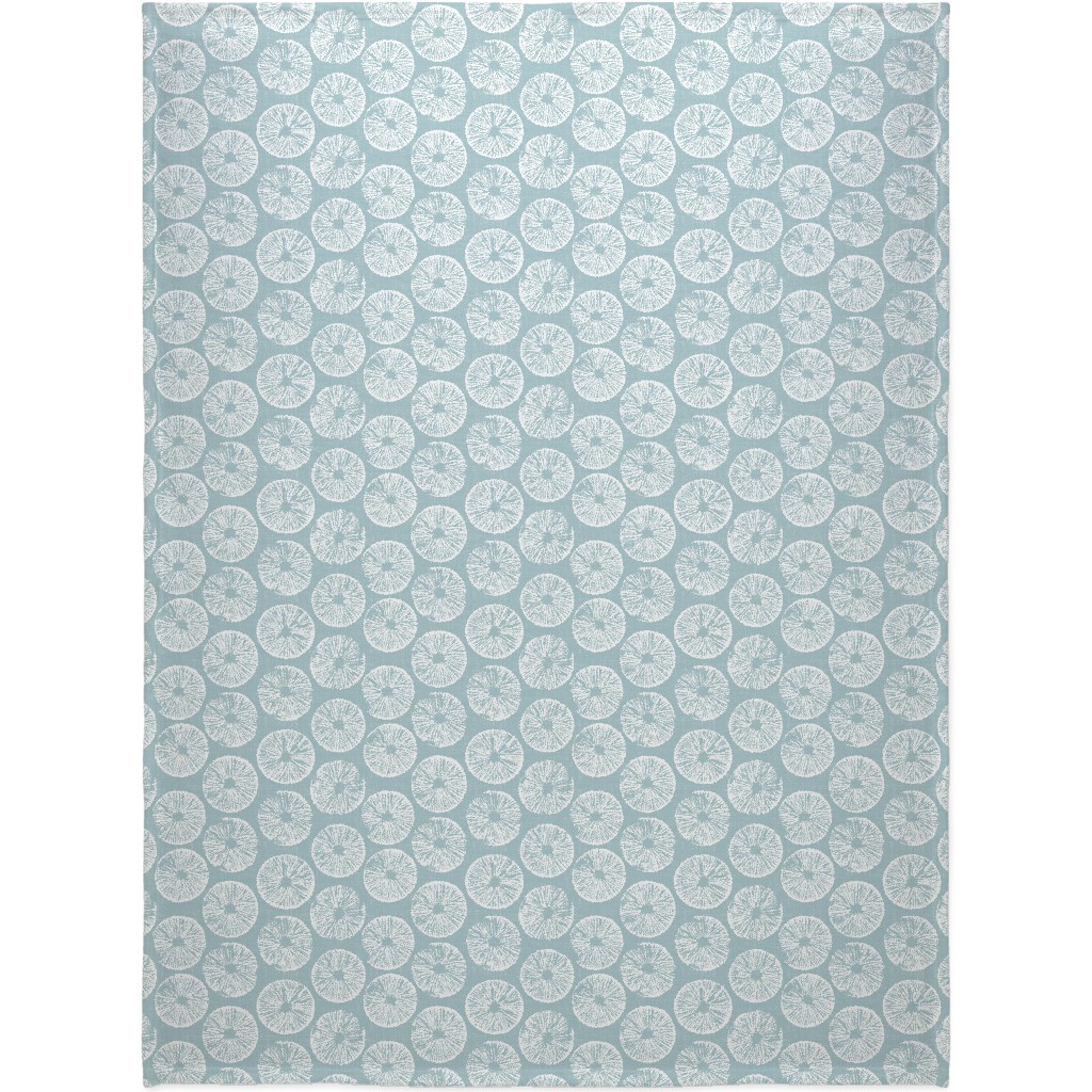 As One - White on Soft Blue Blanket, Plush Fleece, 60x80, Blue