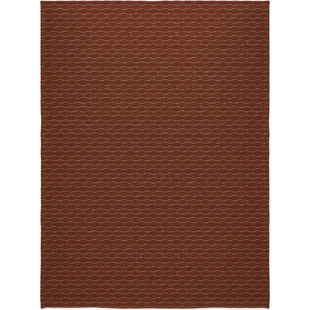 Heart Wave - Rust Blanket, Plush Fleece, 60x80, Brown