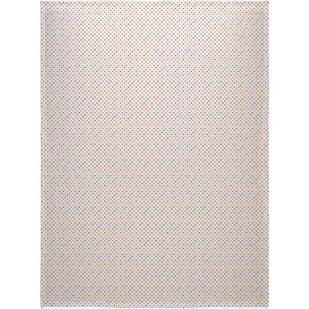 Cute Colored Hearts - Multi Blanket, Plush Fleece, 60x80, Multicolor