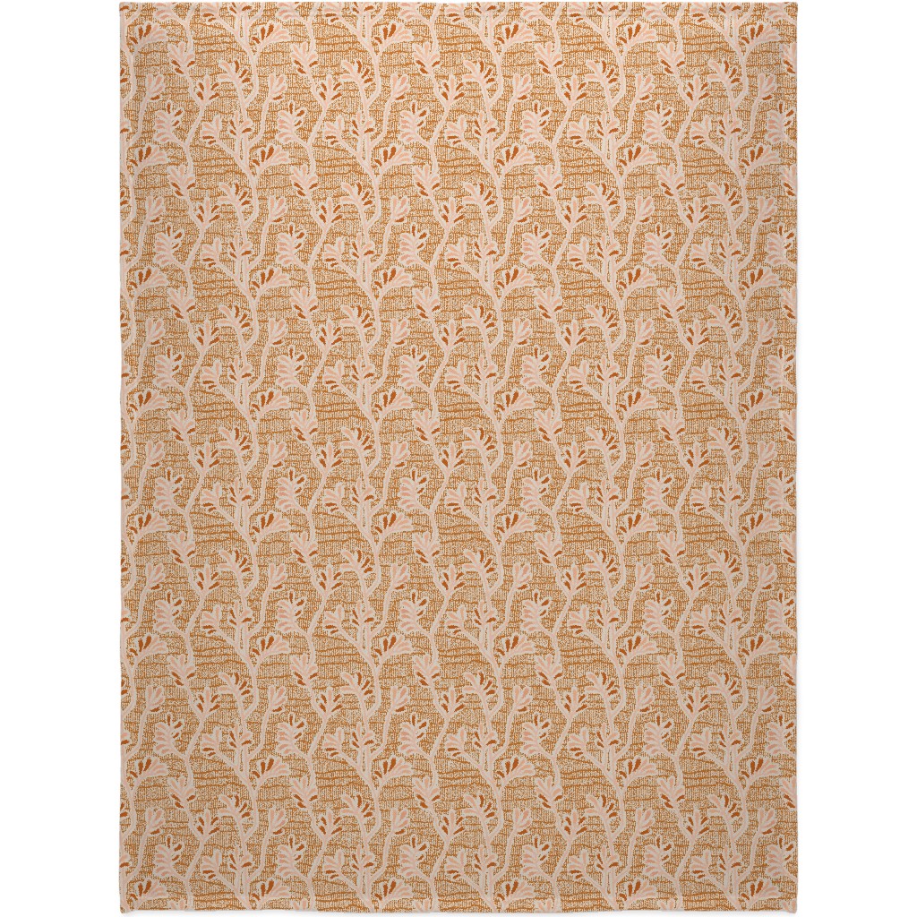 Kangaroo Paw - Floral Blanket, Plush Fleece, 60x80, Pink