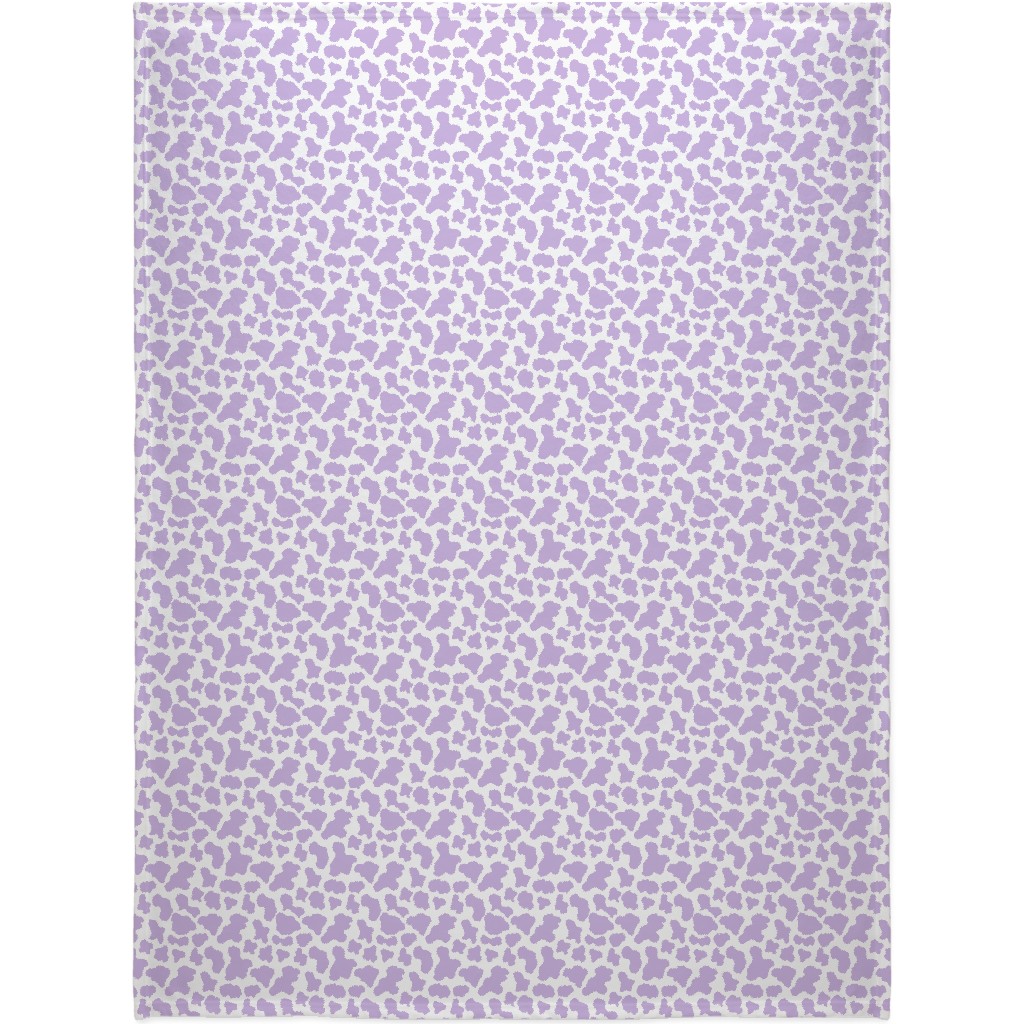 Cow Print Blanket, Plush Fleece, 60x80, Purple, Violet