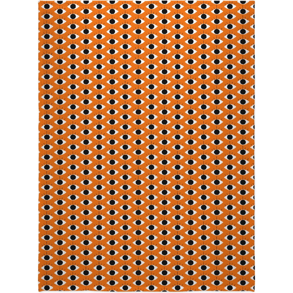 Spooky Eye - Orange Blanket, Plush Fleece, 60x80, Orange