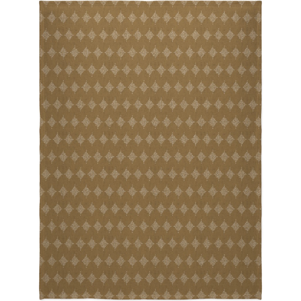 Brushed Diamond Lines Blanket, Plush Fleece, 60x80, Brown