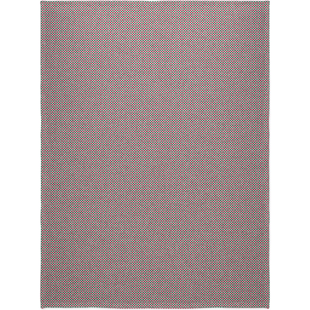 Winter Gingham - Red and Green Blanket, Plush Fleece, 60x80, Multicolor