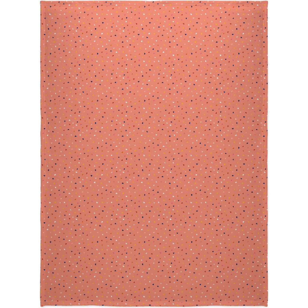 Heart Sprinkles - Pink Blanket, Plush Fleece, 60x80, Pink