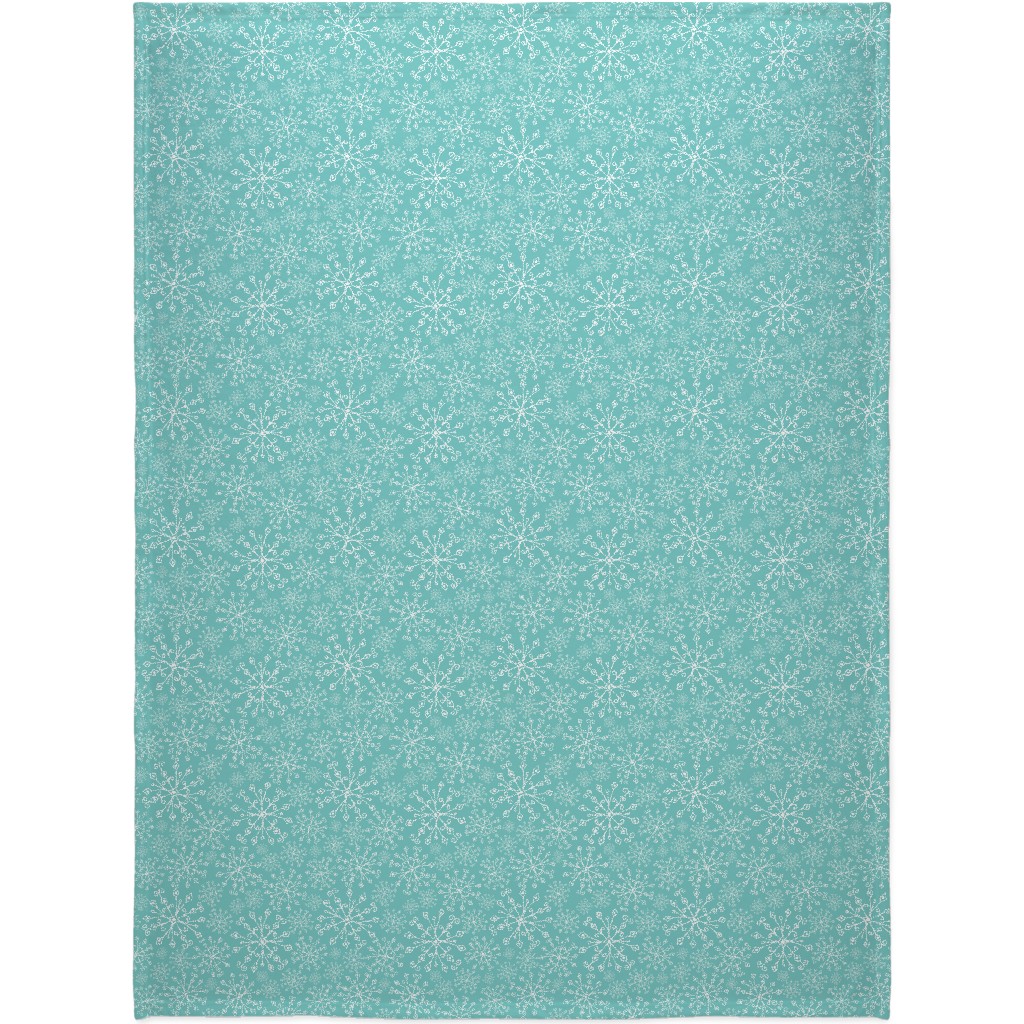 Frost Snowflakes Blanket, Plush Fleece, 60x80, Blue, Catalina