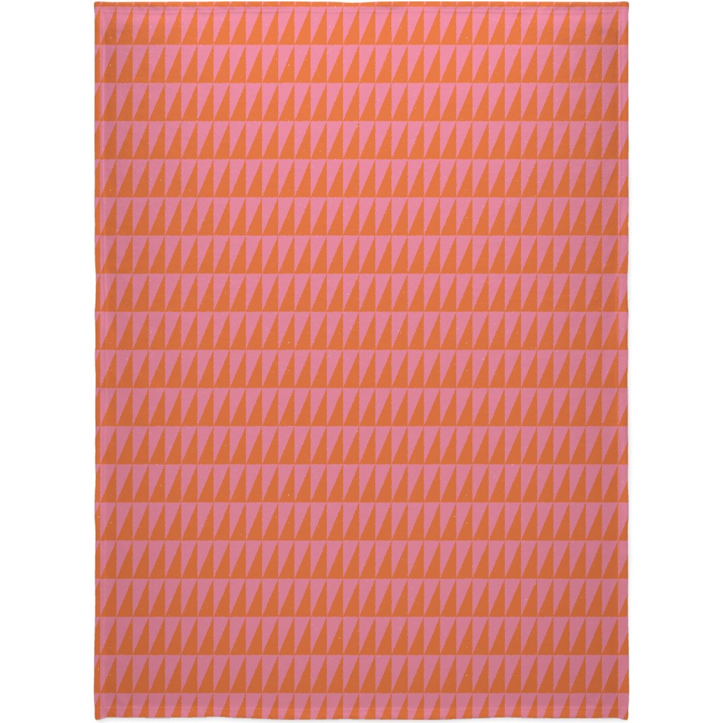 Dual Traingles - Pink Blanket, Plush Fleece, 60x80, Pink, Bright Pink