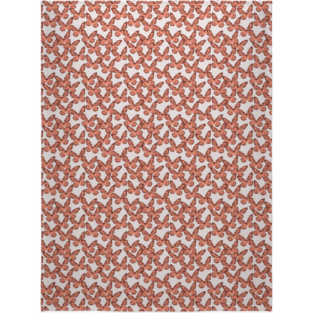 Butterfly Blanket, Plush Fleece, 60x80, Pink, Priscilla