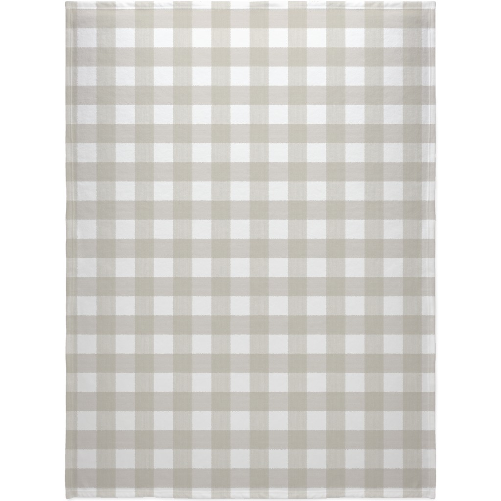 Buffalo Check Blanket, Plush Fleece, 60x80, Beige, Wheat