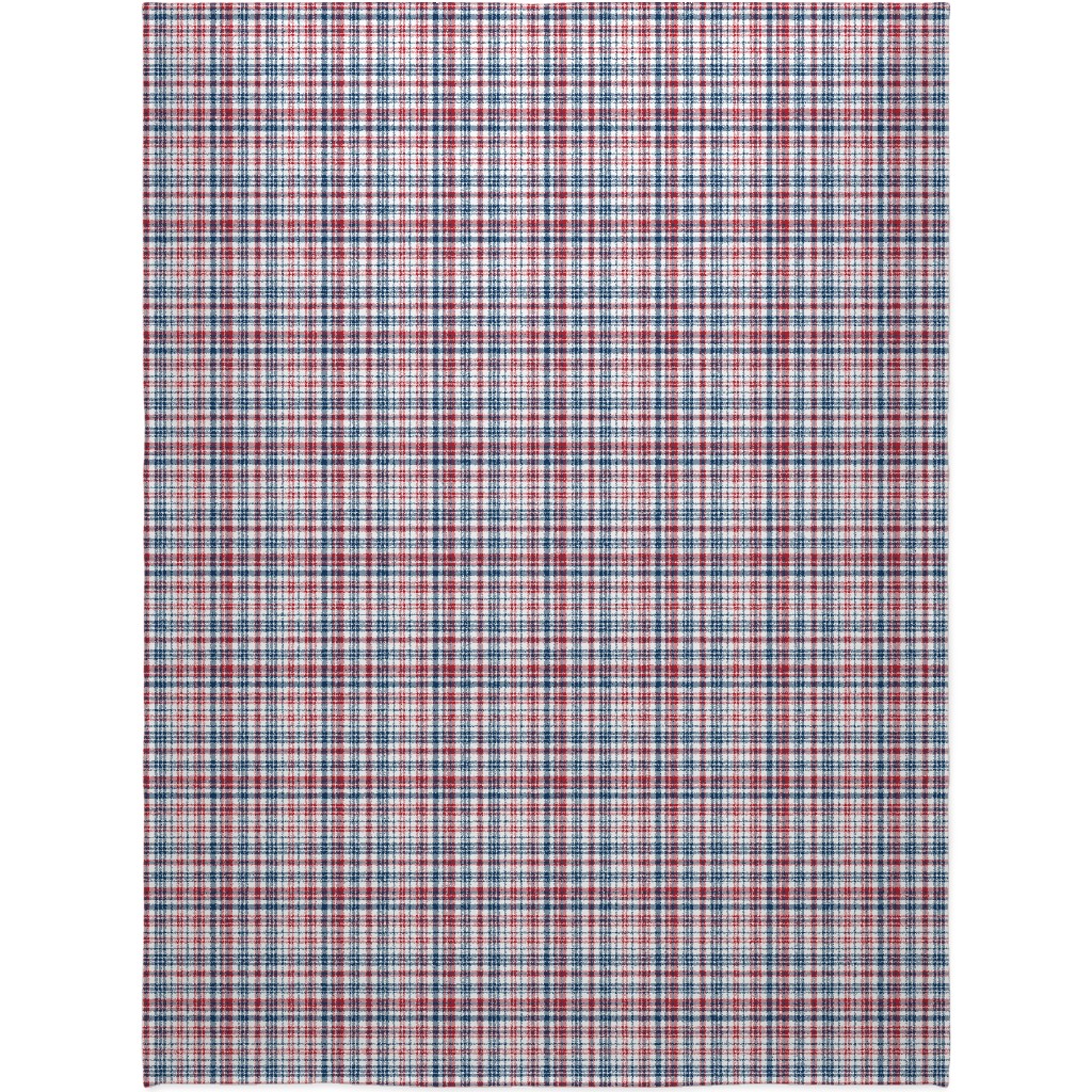 American Plaid - Blue and Red Blanket, Plush Fleece, 60x80, Multicolor