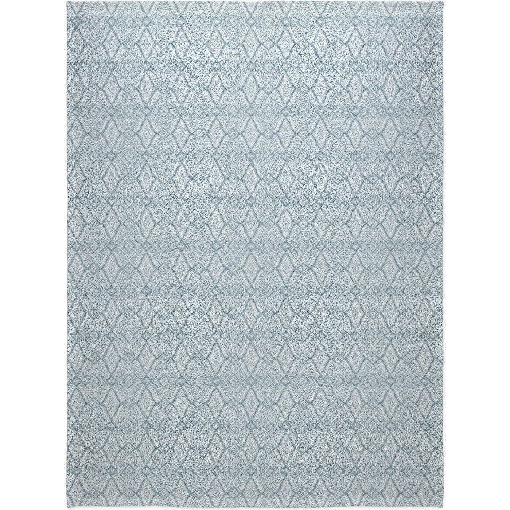 Tribal Dot - Navy Blanket, Plush Fleece, 60x80, Blue