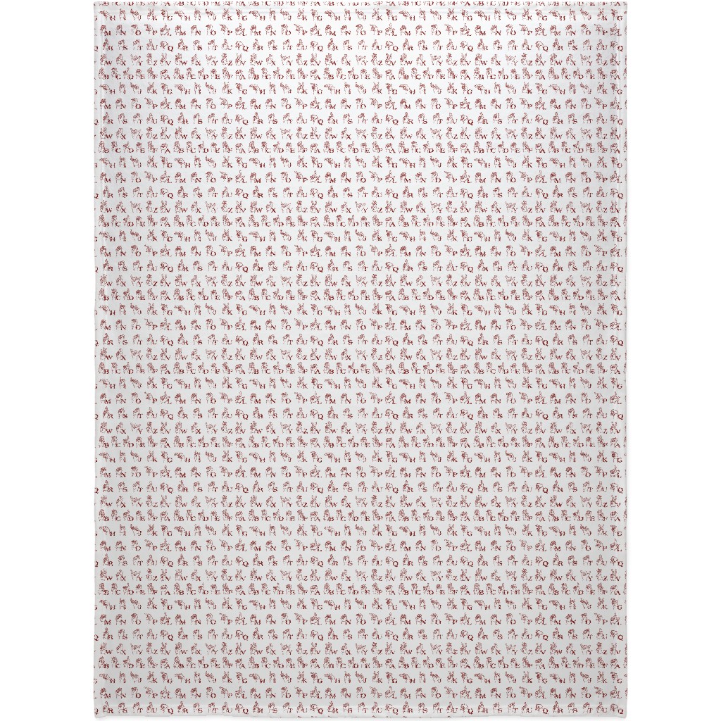 Sign Language Alphabet Blanket, Plush Fleece, 60x80, Brown