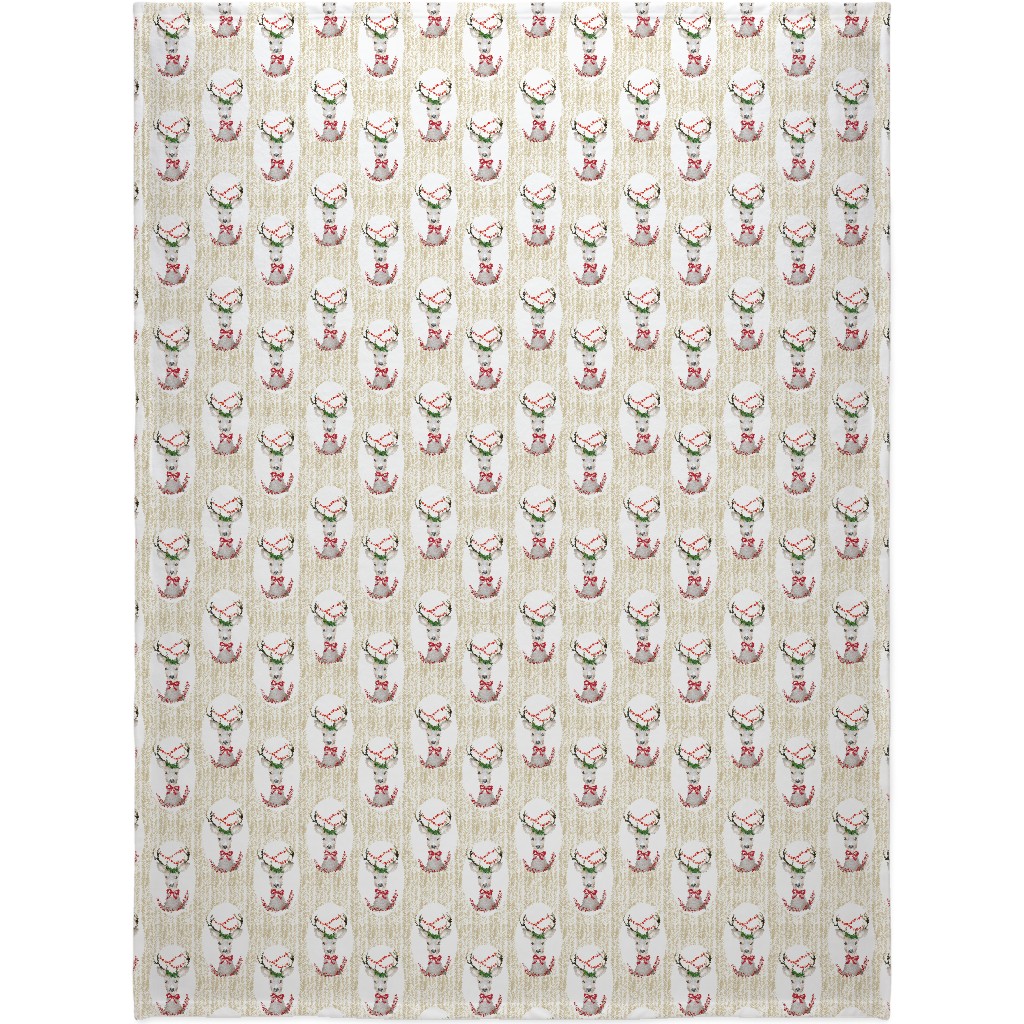 Holiday Fancy Deer Blanket, Plush Fleece, 60x80, Multicolor