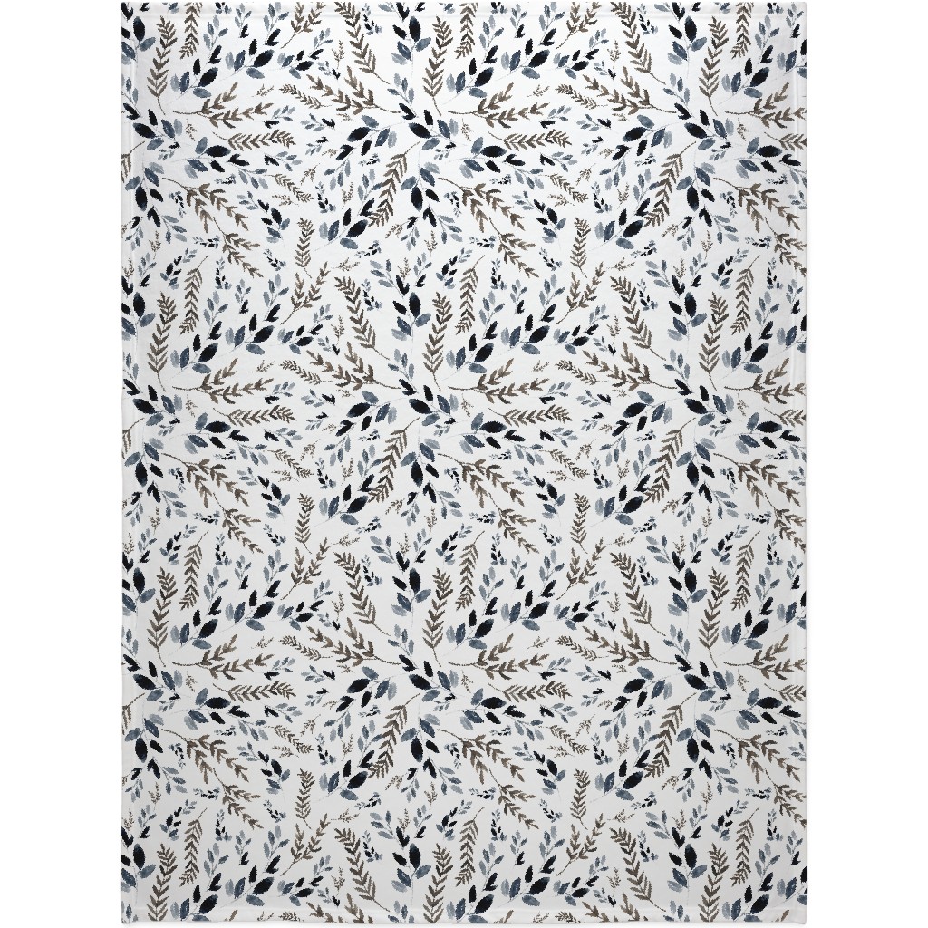 October in the Wild - Foliage Blanket, Plush Fleece, 60x80, Gray, Gray