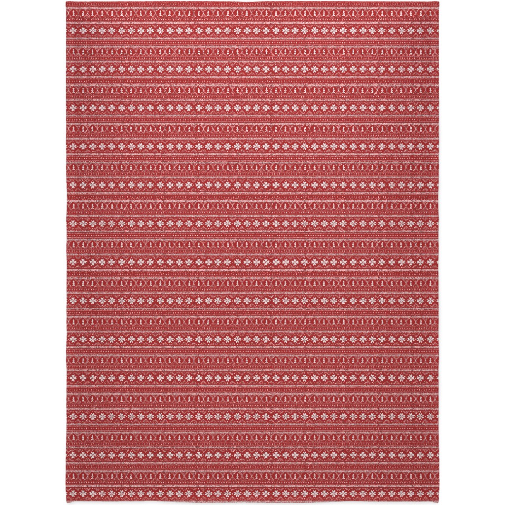 Nordic Sweater - Red Blanket, Plush Fleece, 60x80, Red, Red