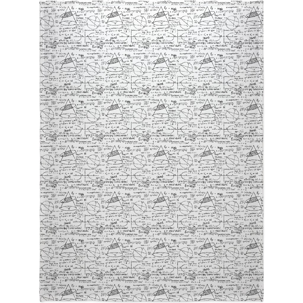 Common Equations Blanket, Plush Fleece, 60x80, White, White
