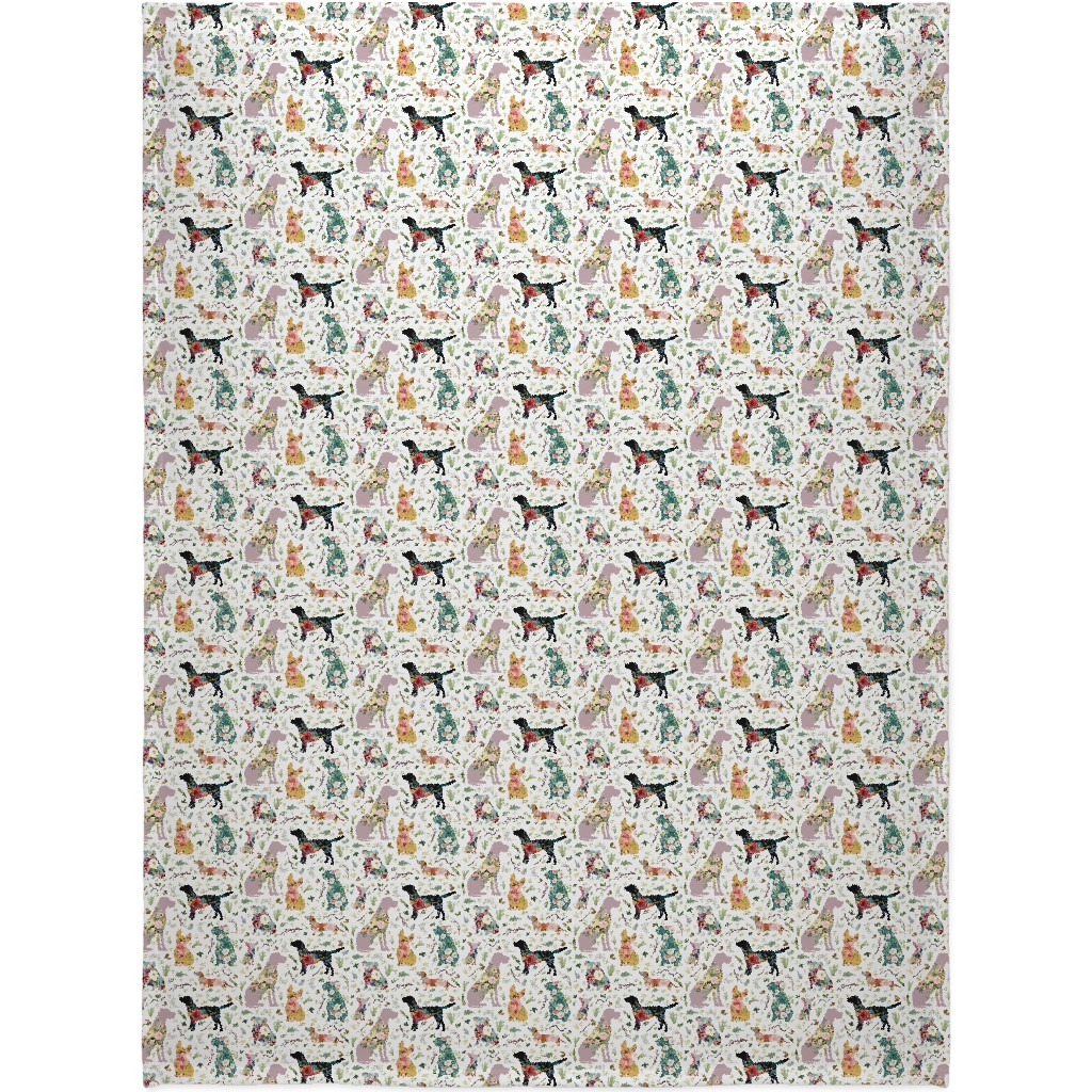 Patchwork Dogs - Multi Blanket, Plush Fleece, 60x80, Multicolor