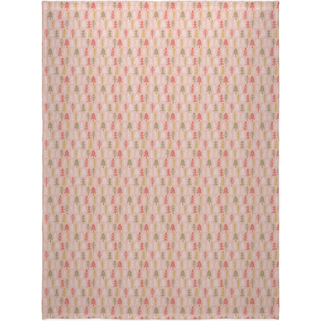 Oh' Christmas Tree Blanket, Plush Fleece, 60x80, Pink