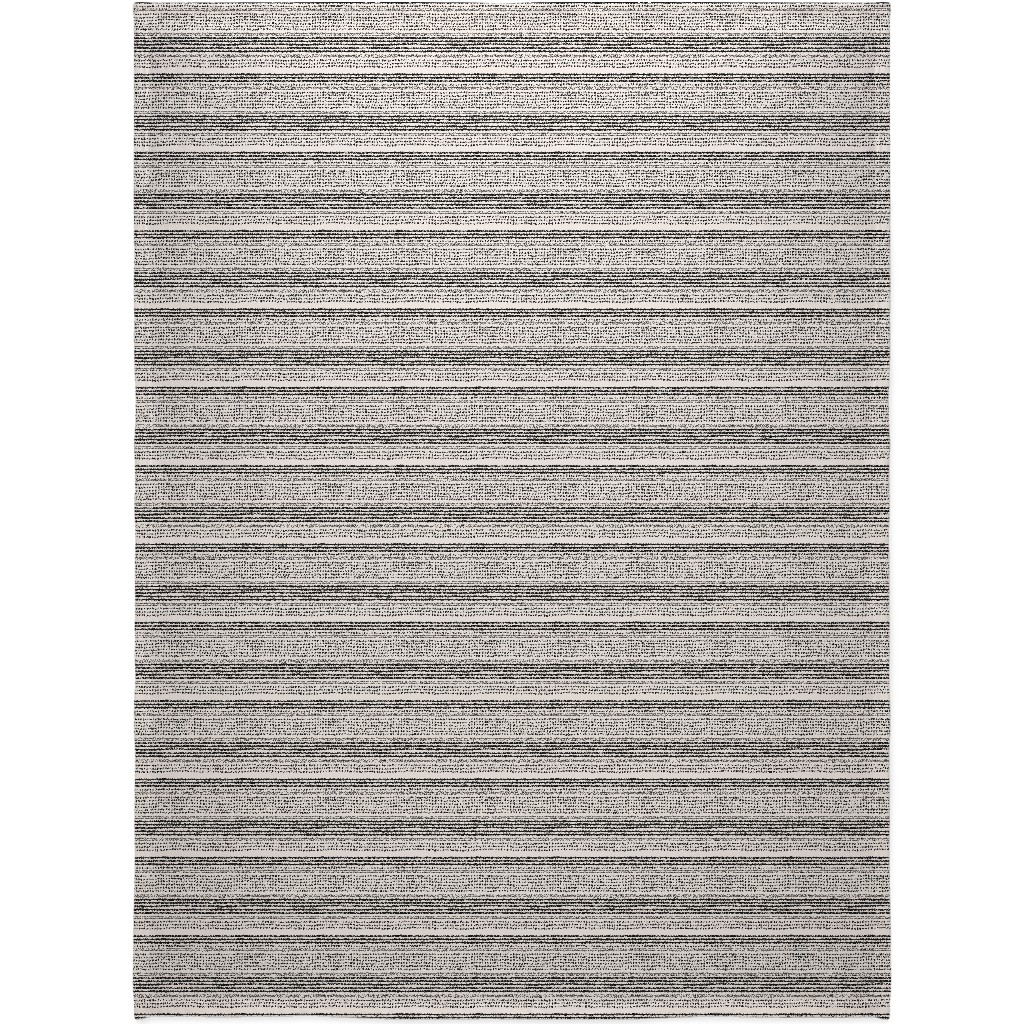 Minimal Mudcloth Blanket, Plush Fleece, 60x80, Beige, Charcoal