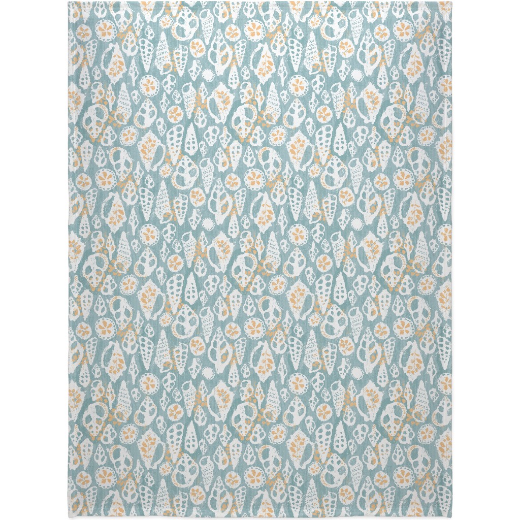 Beach Sunrise - Blue Blanket, Plush Fleece, 60x80, Blue, True Blue