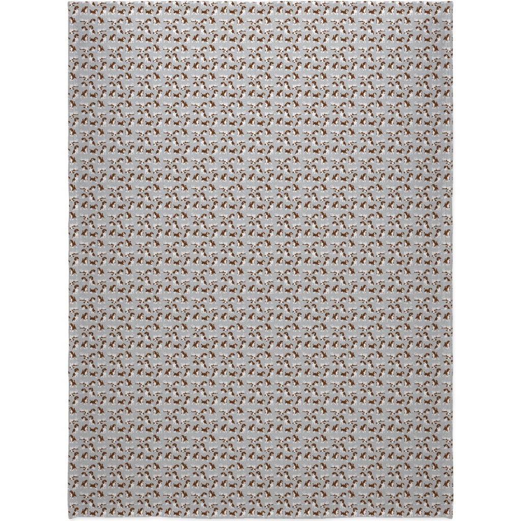 Beagle Dog Blanket, Sherpa, 60x80, Gray, Fog