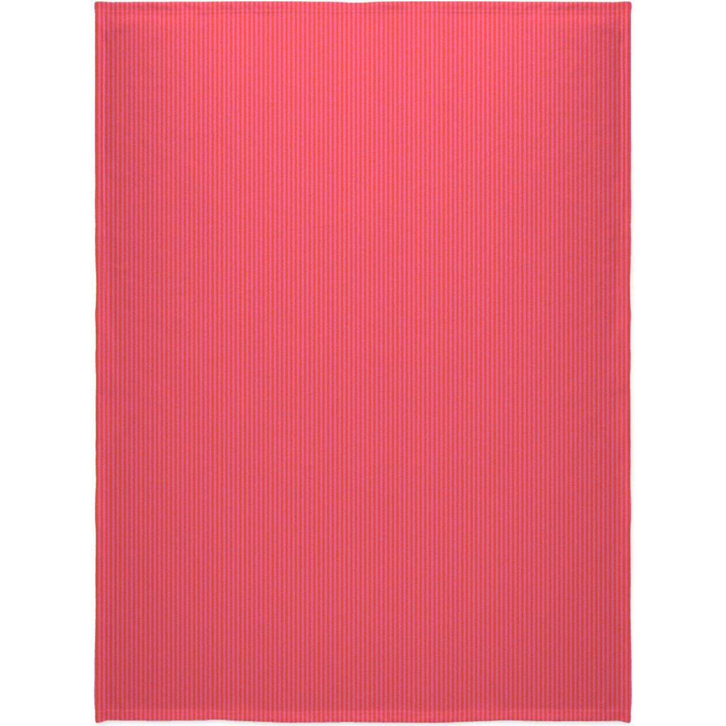 Piccadilly Pinstripes in Mod - Orange and Pink Blanket, Sherpa, 60x80, Pink, Bright Pink