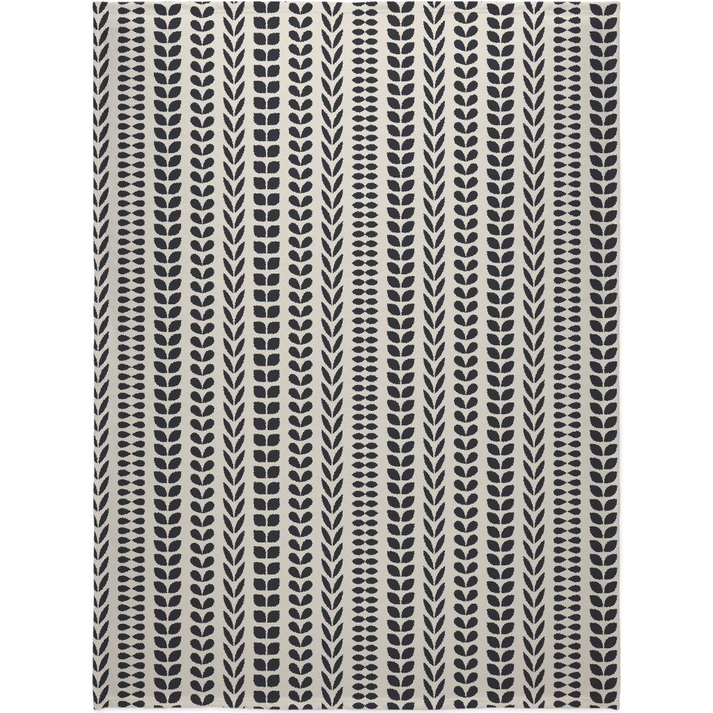 Minimalist Scandinavian Vines Blanket, Sherpa, 60x80, Beige, Pearl