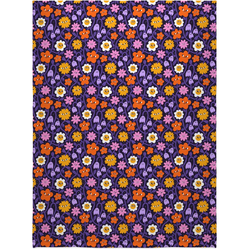 Extremely Wicked and Shockingly Evil Halloween Garden - Purple Blanket, Sherpa, 60x80, Purple
