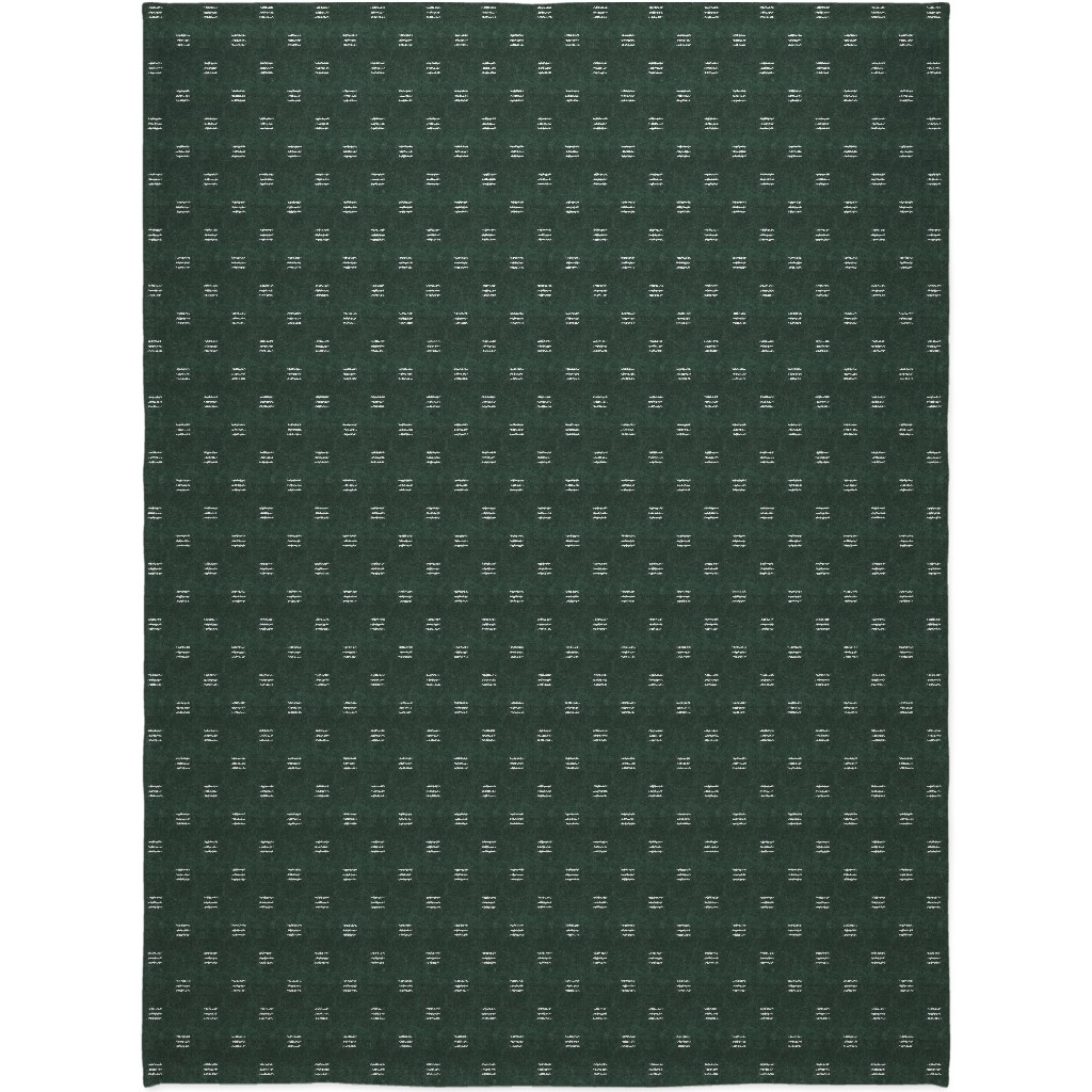 Triple Dash Mud Cloth Blanket, Sherpa, 60x80, Green, Seaweed