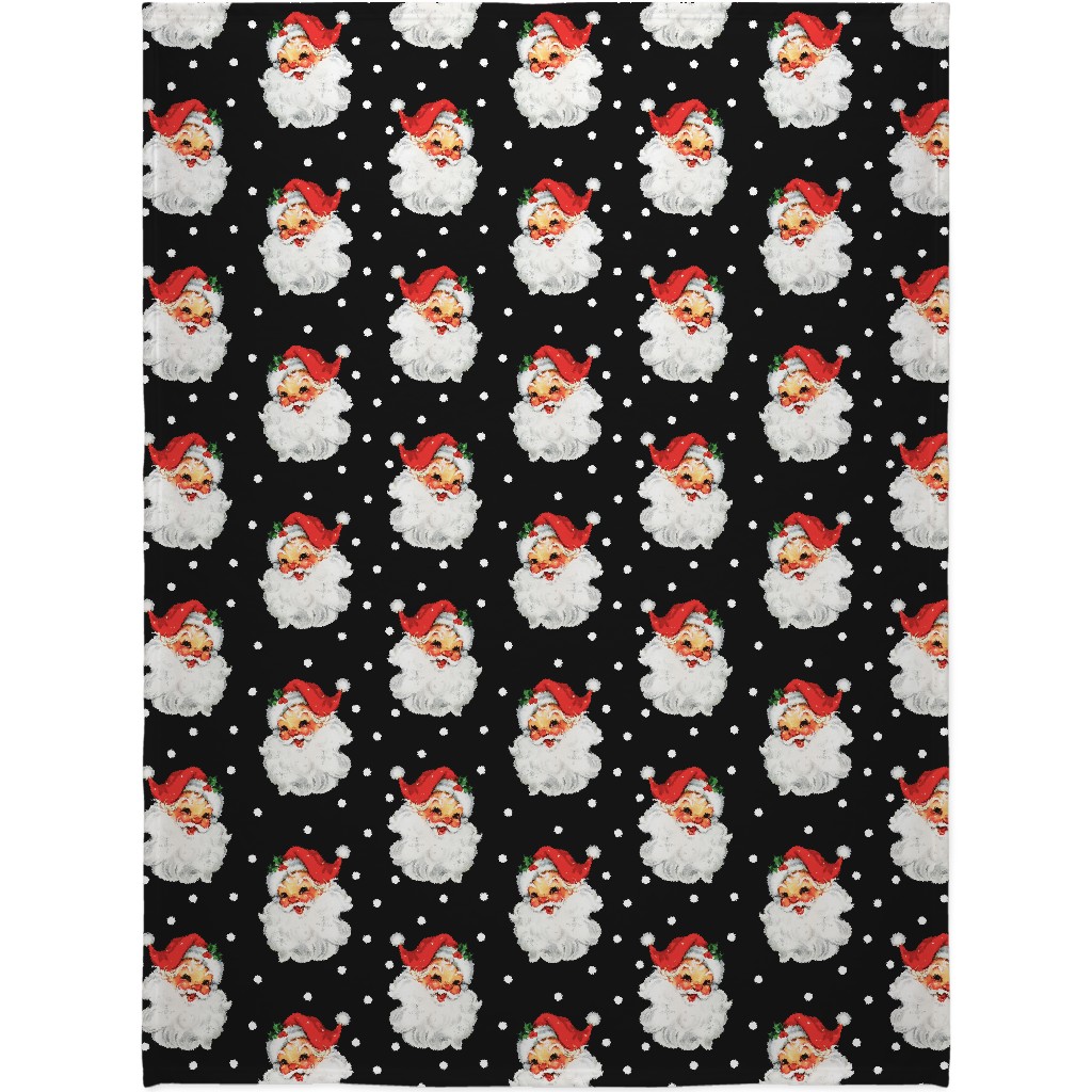 Jolly Retro Santa Blanket, Sherpa, 60x80, Multicolor, Silver Lining