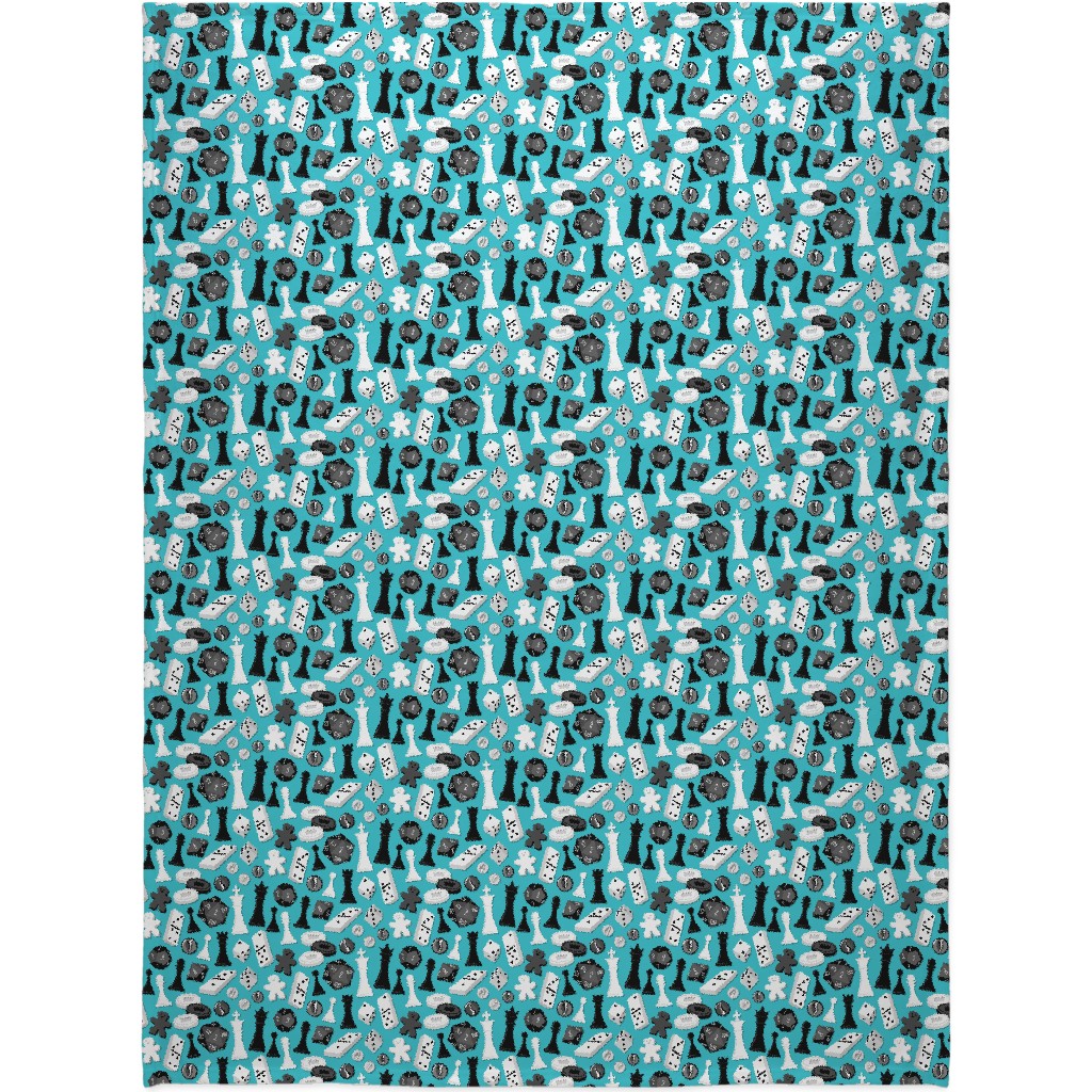 Game on Blanket, Sherpa, 60x80, Blue