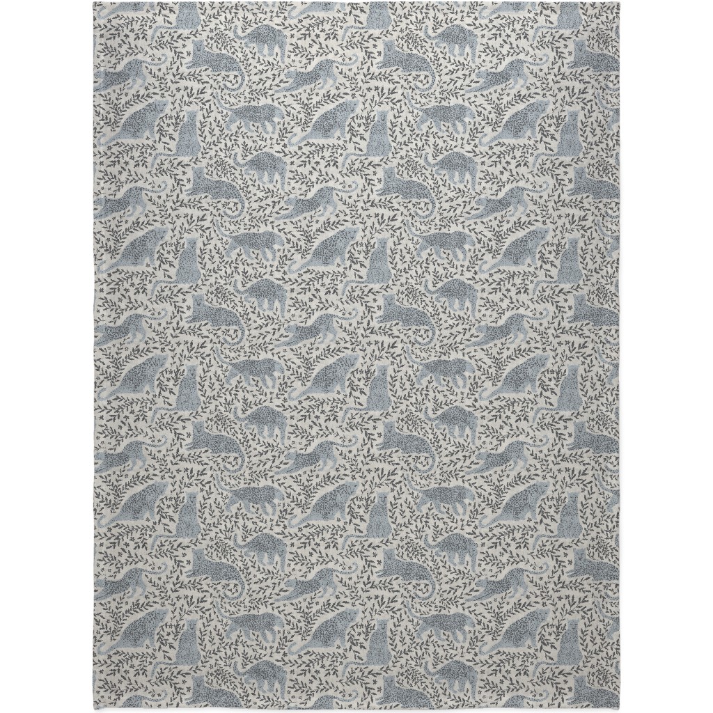 Jungle Cat Blanket, Sherpa, 60x80, Gray