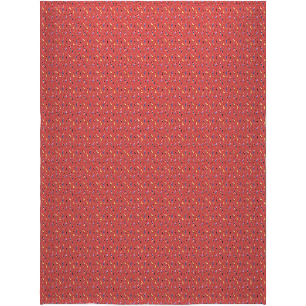 Golf Girls Blanket, Sherpa, 60x80, Red, Flamingo