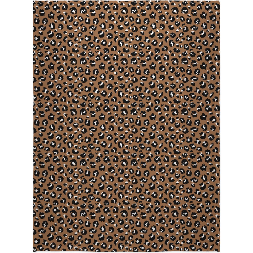 Leopard Spots - Caramel Blanket, Sherpa, 60x80, Brown