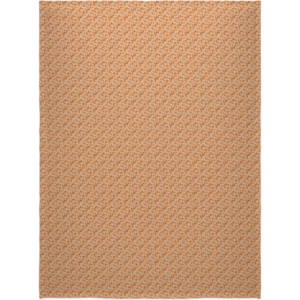 Peace Butterfly Boho - Orange Blanket, Sherpa, 60x80, Orange