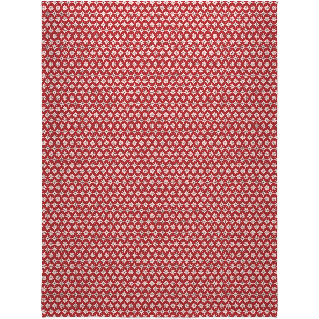 Christmas Star Tiles Blanket, Sherpa, 60x80, Red
