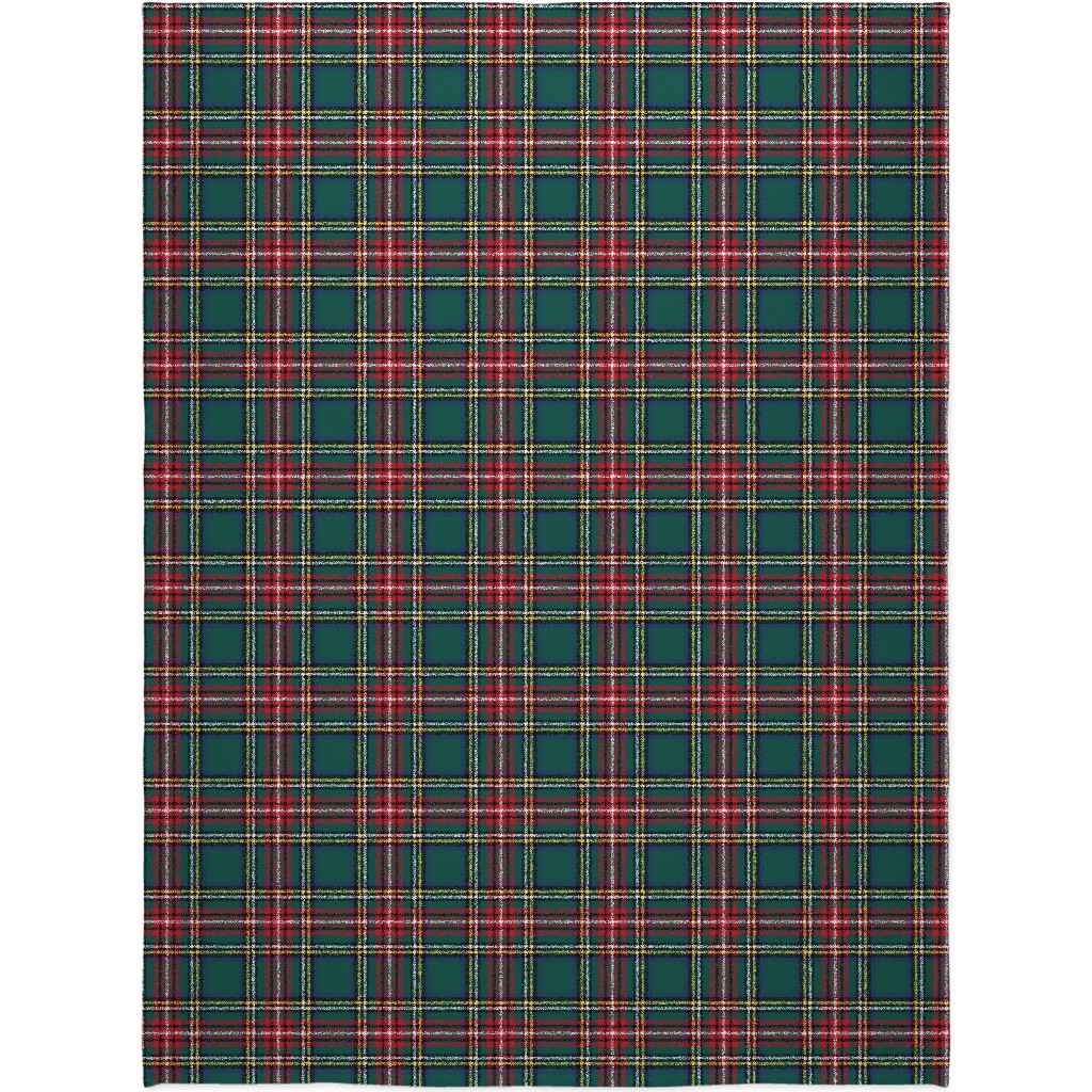 Royal Stewart Tartan Plaid - Multi Blanket, Sherpa, 60x80, Green