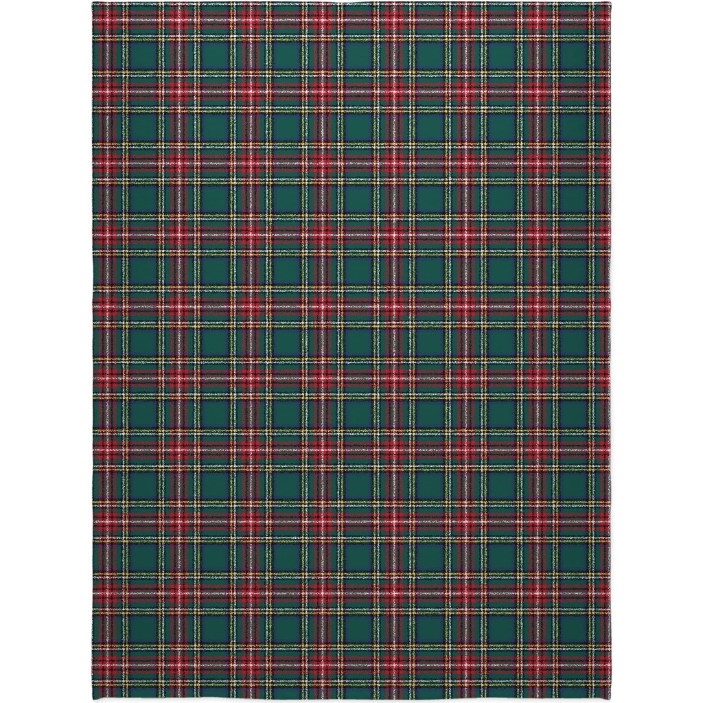 Royal Stewart Tartan Plaid - Multi Blanket, Sherpa, 60x80, Green, Classic Green